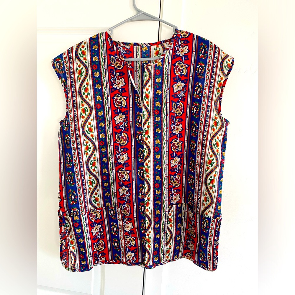 vintage over shirt dress groovy 1960's retro paisley print retro zip down